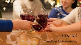  Presentation with christmas dinner - Presentation theme with dinner at home drinking red background and a red colored foreground