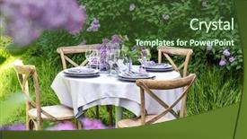  Presentation with dinner - Slides having dinner in beautiful lilac background and a tawny brown colored foreground