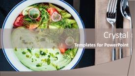  Presentation with dinner - Audience pleasing PPT theme consisting of dinner-in-the-luxury-restaurant backdrop and a gray colored foreground