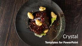  Presentation with dinner - Audience pleasing presentation theme consisting of dinner-in-the-restaurant-dark backdrop and a wine colored foreground