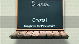  Presentation with dinner - Colorful PPT layouts enhanced with dinner message against black board backdrop and a  colored foreground