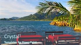  Presentation with dinner - Slides enhanced with dinner-on-the-beach background and a  colored foreground