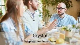  Presentation with one shareholder - PPT layouts featuring dinner or gathering in cafe background and a soft green colored foreground