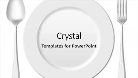  Presentation with white plate - Colorful slides enhanced with dinner place setting a white backdrop and a white colored foreground