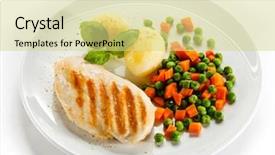  Presentation with breast enhancement - Audience pleasing slides consisting of dinner plate - grilled chicken breast boiled potatoes backdrop and a blonde colored foreground