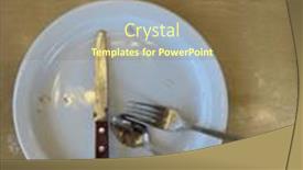  Presentation with fast food - Slide deck featuring dinner-plate-an-empty-dinner background and a coral colored foreground