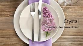  Presentation with table setting - Slide set with dinner set - beautiful festive table setting background and a  colored foreground