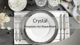  Presentation with table setting - Slide set enhanced with dinner set - beautiful table setting on grey background and a light gray colored foreground