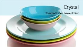  Presentation with colorful - Colorful presentation enhanced with dinner set - colorful plates isolated on white backdrop and a  colored foreground