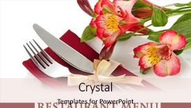  Presentation with red and white festive - PPT theme with dinner set - festive dining table setting background and a  colored foreground