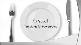  Presentation with white marble plate marble - Presentation theme enhanced with dinner set - knife white plate and fork background and a white colored foreground