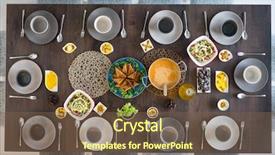  Presentation with iftar - Beautiful PPT layouts featuring dinner set - table ready for iftar backdrop and a tawny brown colored foreground