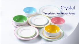  Presentation with dinner - Cool new slide deck with dinner set consisting of deep backdrop and a sky blue colored foreground