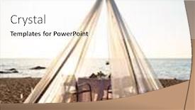  Presentation with bali - Slide set featuring dinner-table-at-the-beach background and a white colored foreground