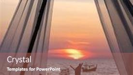  Presentation with bali - Presentation design consisting of dinner-table-at-the-beach background and a coral colored foreground