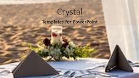  Presentation with bali - Cool new slide set with dinner-table-at-the-beach backdrop and a soft green colored foreground