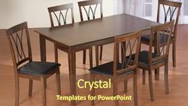  Presentation with dining table - Cool new PPT theme with dinner table with six chair backdrop and a tawny brown colored foreground