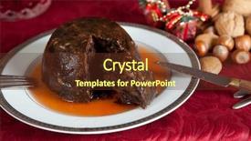  Presentation with christmas winter a table - Beautiful presentation featuring dinner table with xmas pudding backdrop and a  colored foreground