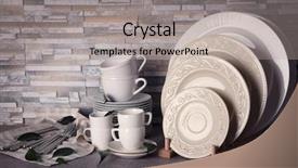  Presentation with brick - Amazing theme having dinner wares - set of rustic dinnerware backdrop and a light gray colored foreground