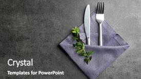  Presentation with table napkin - Cool new presentation design with dinner wares - table setting with silver cutlery backdrop and a dark gray colored foreground