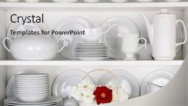  Presentation with tea coffee - Cool new PPT layouts with dinnerware in a cup backdrop and a light gray colored foreground