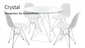  Presentation with minimal - Slide set featuring dinning minimal table with modern chairs background and a white colored foreground