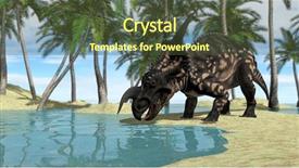  Presentation with drinking water - Presentation having dino - einiosaurus drinking water background and a tawny brown colored foreground