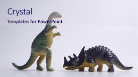  Presentation with dinosaur - Amazing slide deck having dino - close up of the toy backdrop and a sky blue colored foreground