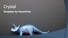  Presentation with dinosaur - PPT theme featuring dianousaurs - dinosaur toy over a blackboard background and a gray colored foreground