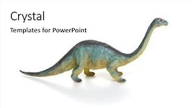  Presentation with dinosaur - Beautiful PPT theme featuring dino - plastic dinosaur toy isolated backdrop and a white colored foreground
