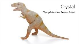  Presentation with dinosaur - Slide set featuring dino - plastic dinosaur toy isolated background and a white colored foreground