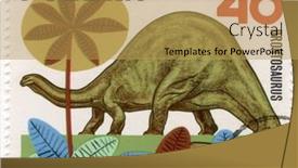  Presentation with dinosaur - Slides enhanced with dinosaur-brontosaurus-on-a-vintage background and a yellow colored foreground