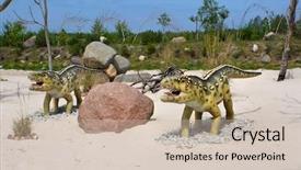  Presentation with crocodile - Slides consisting of dinosaur in jurassic park background and a soft green colored foreground