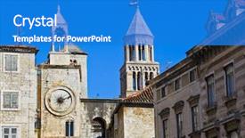  Presentation with croatia split - Beautiful slides featuring diocletian palace in split croatia backdrop and a cobalt blue colored foreground