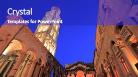  Presentation with croatia split - Presentation theme enhanced with diocletian's palace in split croatia background and a royal blue colored foreground