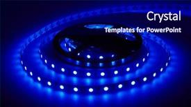  Presentation with diode - Amazing PPT theme having diode strip led lights tape backdrop and a navy blue colored foreground