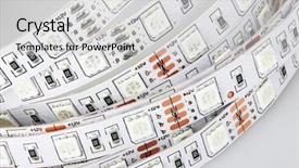  Presentation with light emitting diode - PPT layouts featuring diode strip led lights tape background and a light gray colored foreground