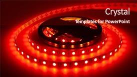  Presentation with led strip - PPT theme consisting of diode strip led lights tape background and a wine colored foreground