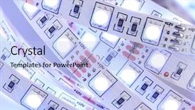  Presentation with diode - PPT theme consisting of diode strip led lights tape background and a light blue colored foreground