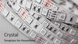  Presentation with led strip - Cool new PPT layouts with diode strip led lights tape backdrop and a light gray colored foreground