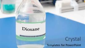  Presentation with liquid - PPT theme having dioxane-a-colorless-flammable-liquid background and a light blue colored foreground