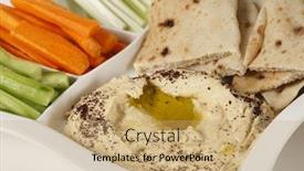  Presentation with dip - Cool new presentation design with dip tray with hummus bread backdrop and a coral colored foreground