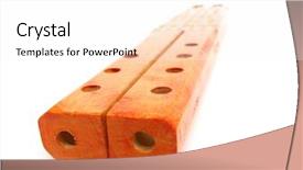  Presentation with instrument - PPT theme with diple pipe wooden wind instrument background and a white colored foreground
