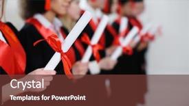  Presentation with bachelor - Beautiful slide deck featuring diploma - students bachelor robes diplomas backdrop and a  colored foreground