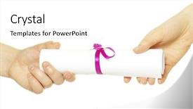  Presentation with diploma - Theme with sicence - diploma with a red ribbon background and a white colored foreground