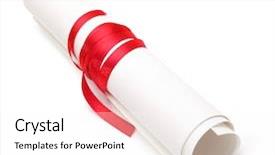 Presentation with diploma - Amazing theme having diploma with a red silk ribbon backdrop and a white colored foreground