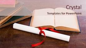  Presentation with diploma - Presentation consisting of diploma with old book background and a lemonade colored foreground