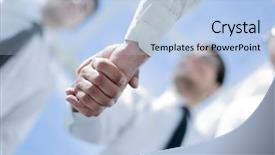  Presentation with diplomacy - Colorful PPT theme enhanced with diplomacy - business background handshake business partners backdrop and a light blue colored foreground