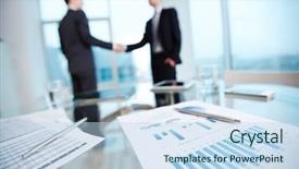  Presentation with diplomacy - Colorful presentation theme enhanced with diplomacy - business documents with economic data backdrop and a sky blue colored foreground