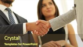  Presentation with diplomacy - PPT theme with diplomacy - businesspeople shaking hands against room background and a tawny brown colored foreground